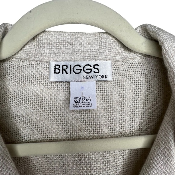 Vintage Briggs Flax Blend Lagenlook Button Down Dead Stock Size Large - Picture 2 of 8